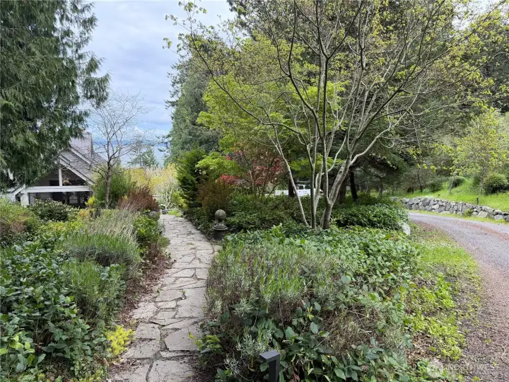 Stone pathway leading to the main entrance.