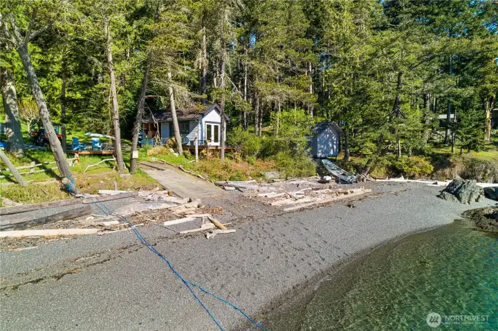 Boat house and private boat launch.
