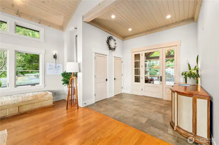Stone entry foyer.