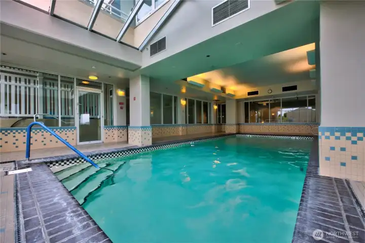Indoor pool accessible year round. Don't miss the hot tub and sauna, too!