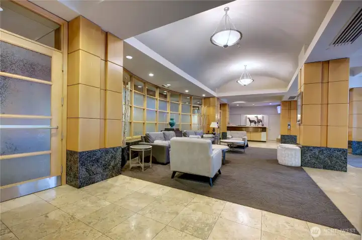 Inviting lobby with wonderful concierge staff.