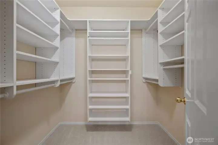 Walk in closet in the primary