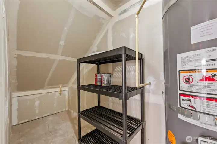 Additional storage at the back of the garage