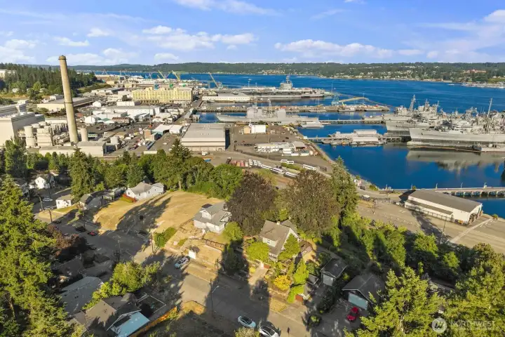 Drone view of home and surrounding area