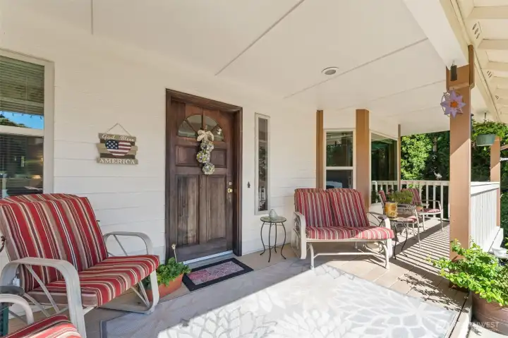 Lovely Front Porch for coffee in the mornings Lovely Front Porch for coffee in the mornings
