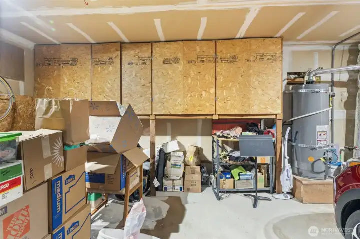 Extra sturdy shelving with doors in garage Extra sturdy shelving with doors in garage