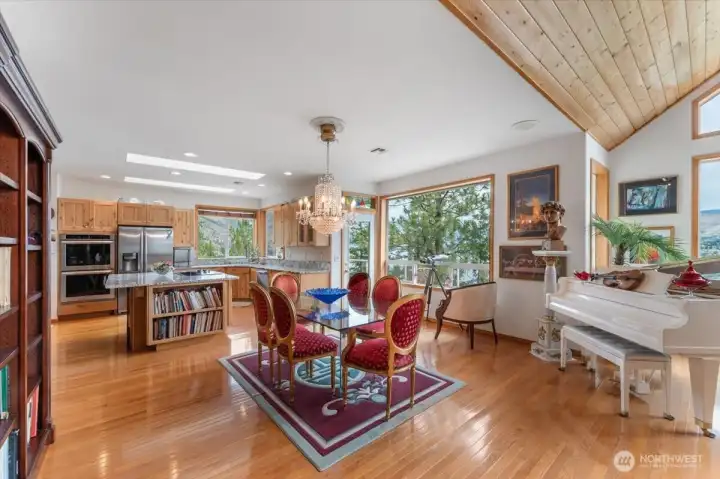 Dining area connects to kitchen and great room