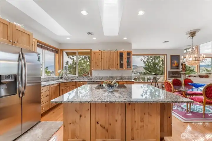 Huge granite island with storage below
