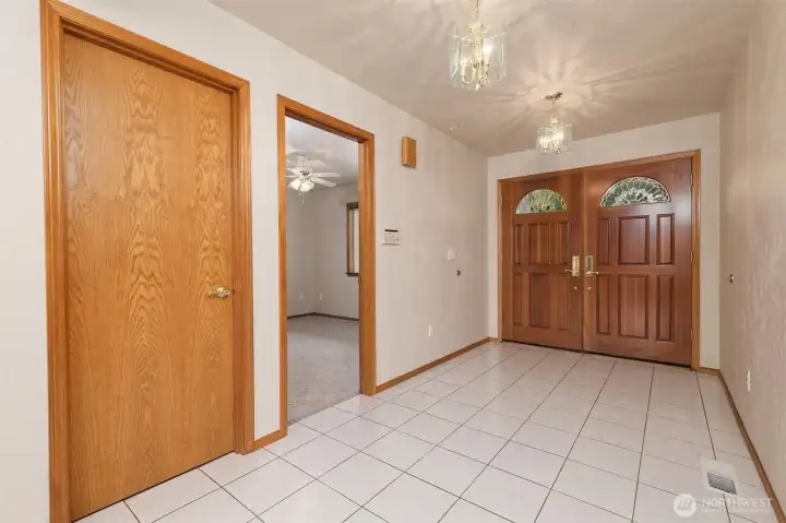 Beautiful double-door entry. Guest bedroom to the left. Beautiful double-door entry. Guest bedroom to the left.