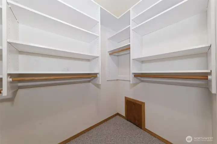 TWO primary bedroom closets! TWO primary bedroom closets!