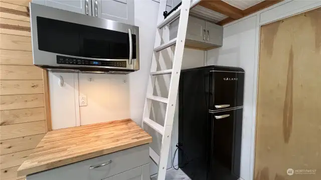 Kitchen and Ladder to Loft