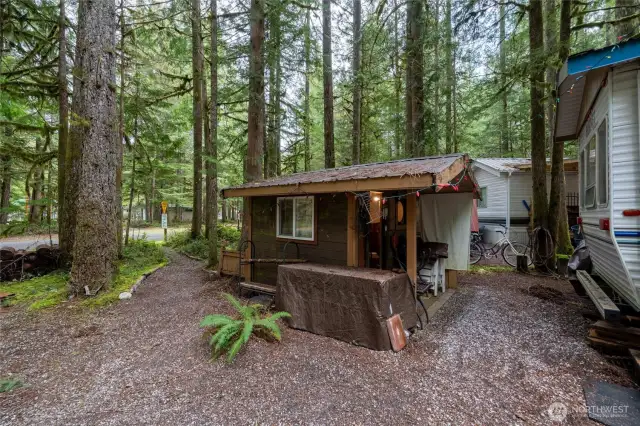 Storage shed.