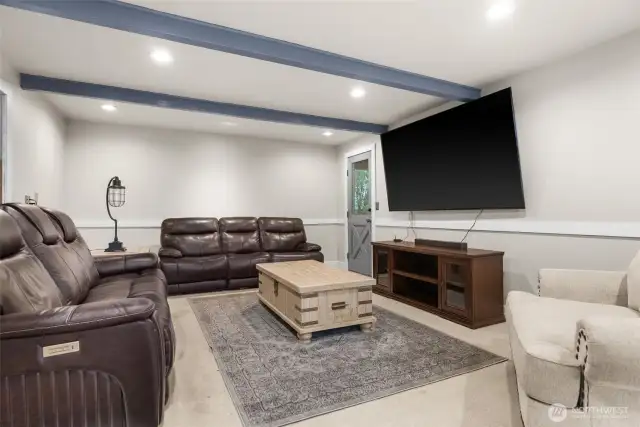 Open-concept layout featuring a seamless flow from living to dining.