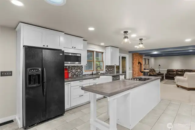 Functional and modern kitchen with ample counter space.