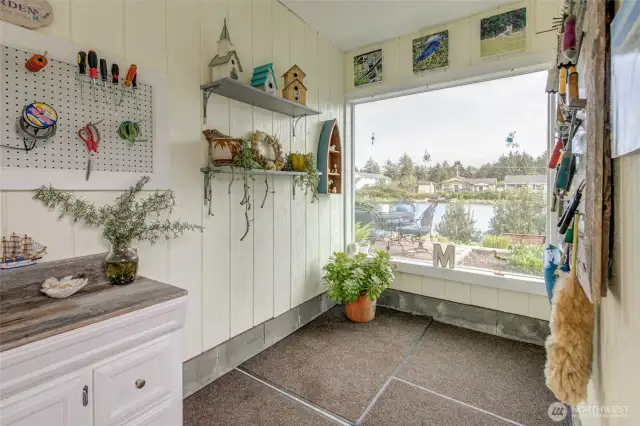 Adorable attached garden/potting/storage room
