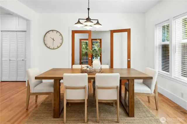 Terrific dining space connected to the kitchen and living spaces.