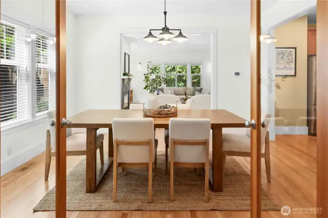 The den/office is just off the kitchen and dining space.