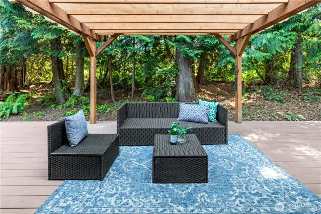 Easy access to the covered back deck from the den.