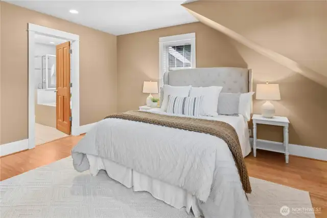 The primary bedroom.
