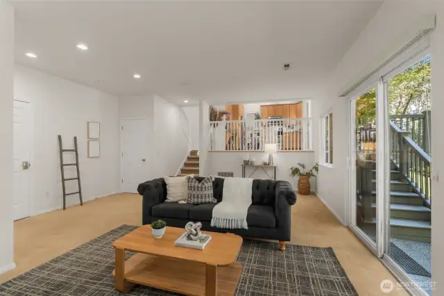 Easy access to yard and attached garage.
