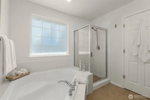 ...soaking tub and shower.
