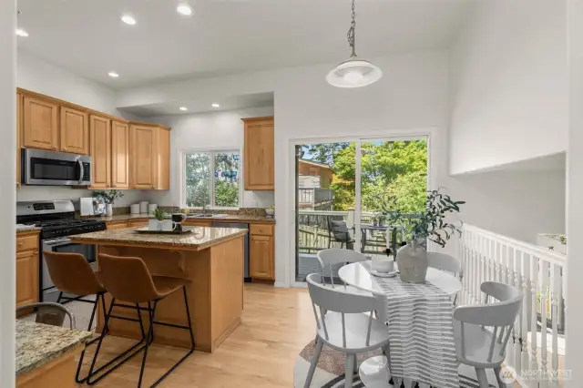 Eat at the island, in-kitchen dining area, dining table, or...