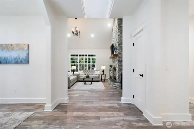 The front entry into a huge great room.