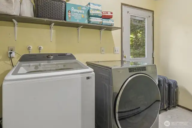 Laundry area/mudroom with access door to yard. Washer and dryer hookups available.