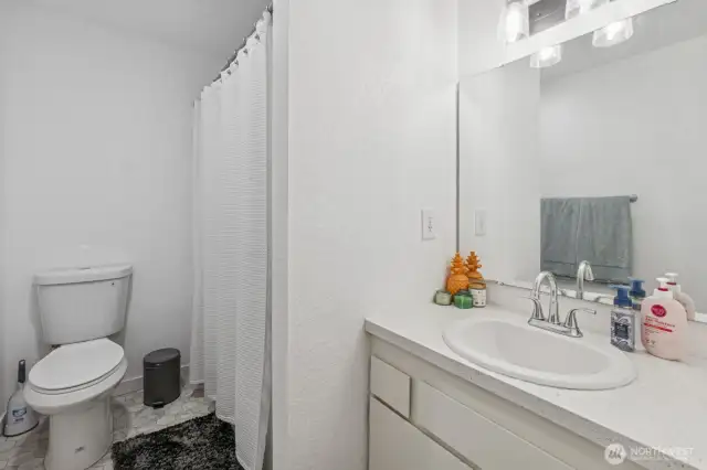 Light and bright full bath.