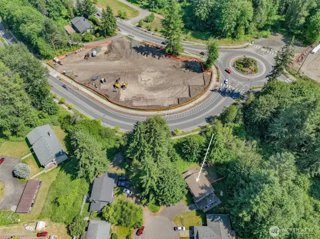 Aerial view of cul-de-sac.