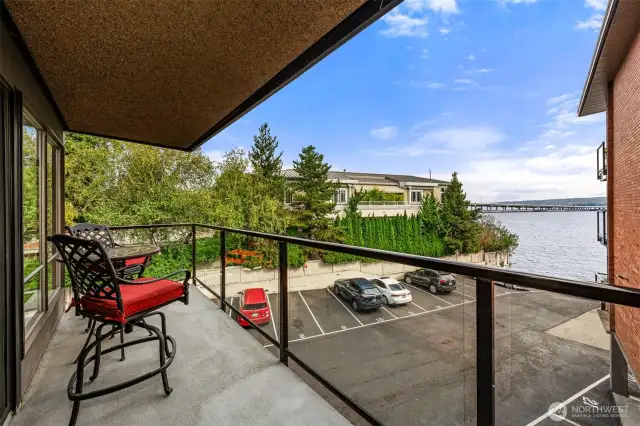 balcony overlooking lake