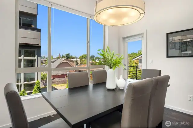 Large windows throughout the home.