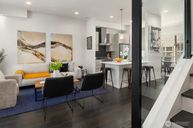 Defined but connected living spaces.