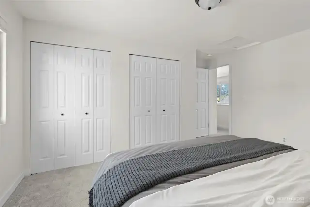 Dual closets in Bedroom #4