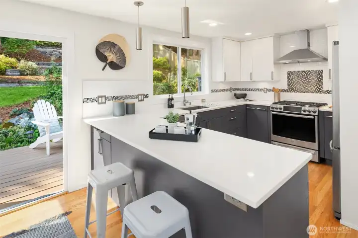 Remodeled eat-in kitchen