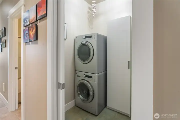 Pocket door to Laundry Room- washer and dryer stays- IKEA cabinet does not