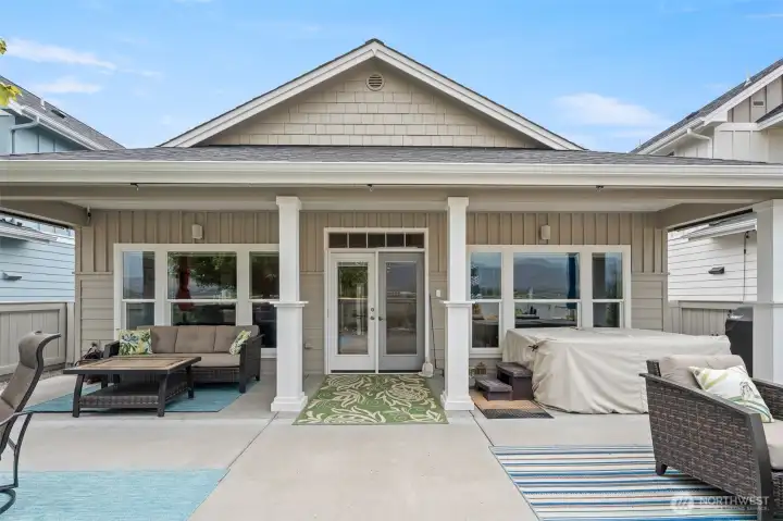 DOUBLE French Doors with built in blinds and screen- hot tub pictured does not convey with home sale