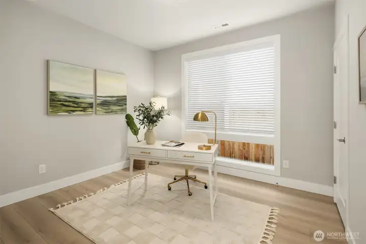 4th bedroom or den is perfect for guest with an adjacent shower and powder room.