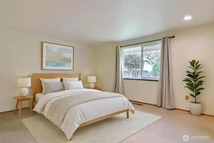 Primary Suite with .75 bath (virtually staged)