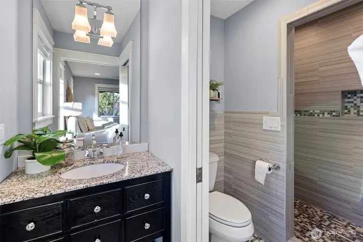 Bathroom above garage