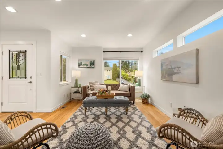 Bamboo floors and fresh paint on the main level.