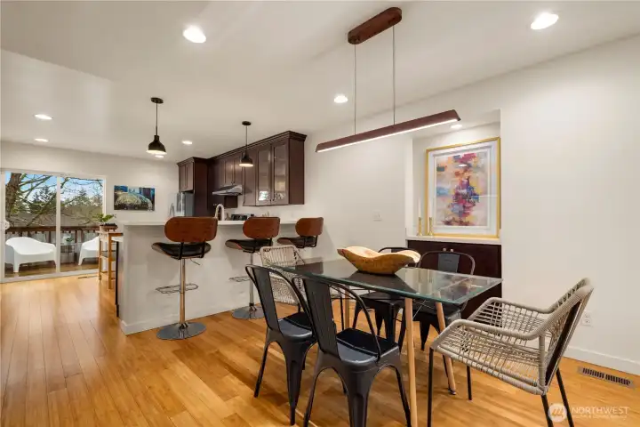 New lighting fixtures and new paint.