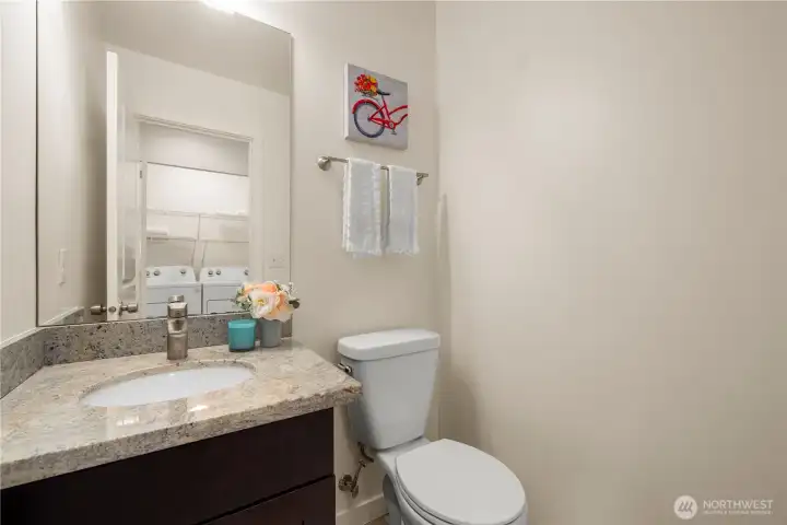 Powder room on the main level.