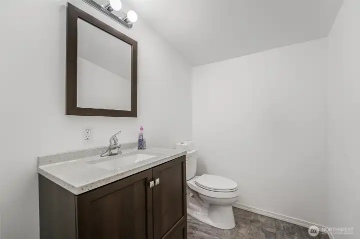 Upstairs of the shop even has a bathroom.