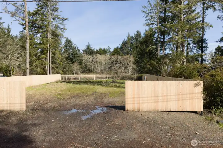 Fenced on three sides - just needs gates, if you desire!Fenced on three sides - just needs gates, if you desire!