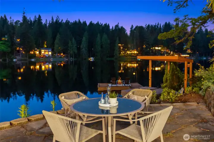 Large patio overlooking the lake.