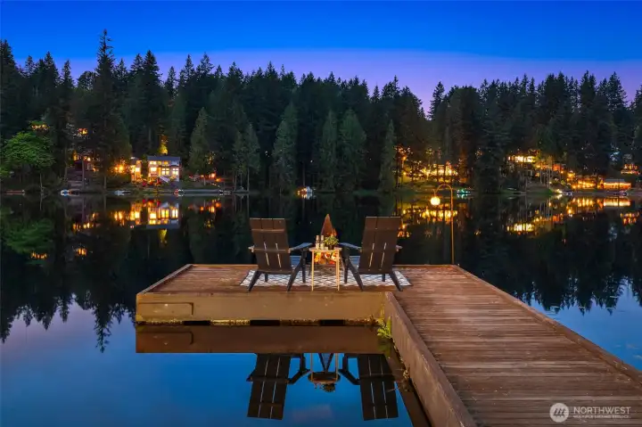 Lake reflects the changing sky—this atmosphere feels magical.
