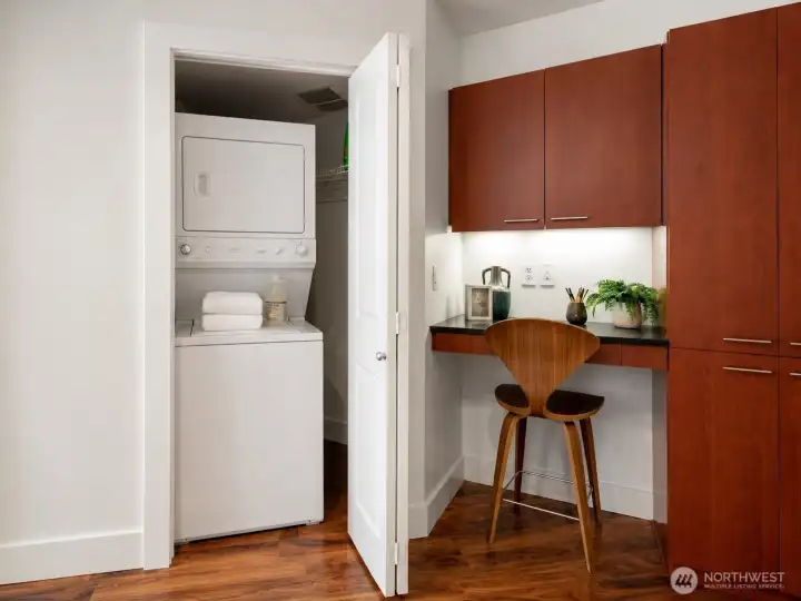 Washer, dryer, work space