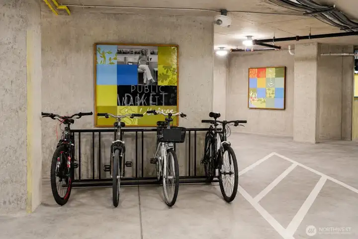 Bike parking in the garage