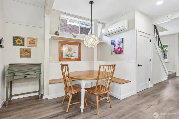 Perfectly positioned between the kitchen and living areas, the dining space enhances the home's open and welcoming layout.